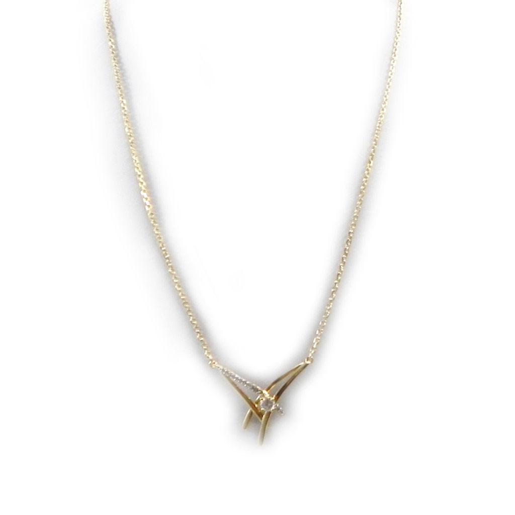 Les Trésors De Lily [I2636] - Позолоченное колье «Скарлетт», белое золото - 30x25 мм