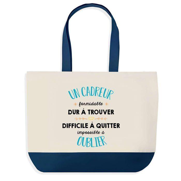 Sac shopping - PLANETEE - Un Cadreur Formidable - fond bleu - coton 40x45 cm - grand format
