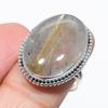 Natural Golden Rutile Gemstone Handmade 925 Solid Silver Jewelry Ring S.8 I1w73