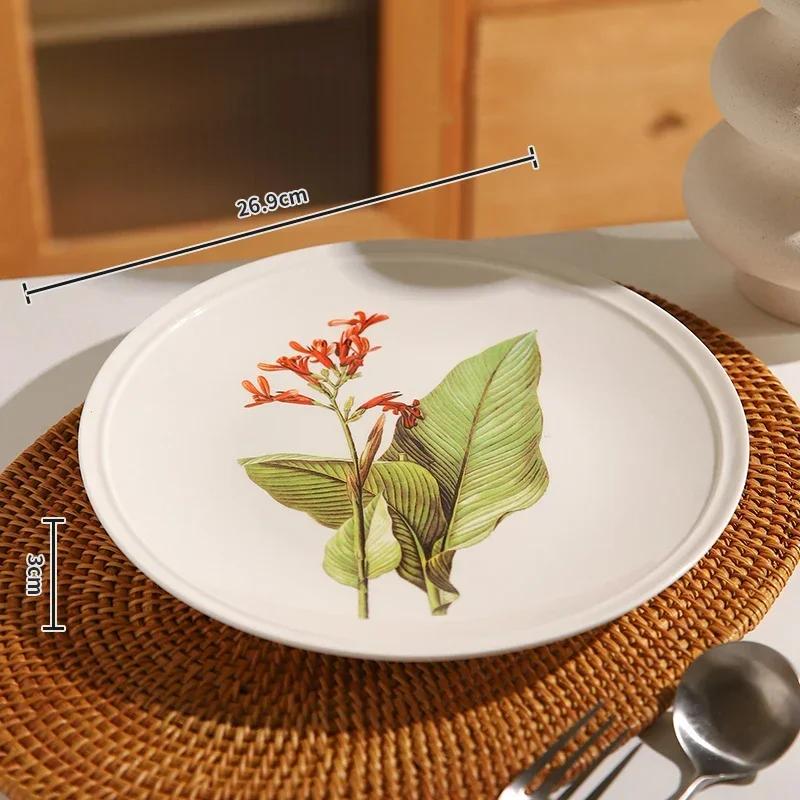 Креативные цветы Керамическая тарелка Модная изысканная емкость для хранения Вкусные блюда Обеденные тарелки Уникальная бытовая посуда