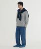 COVERNAT Striped Long Sleeve Dusty Blue