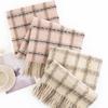 Winter Women'S Checkerboard Scarf Commuting Cold Protection Neck Scarf, Medium Long Warm Shawl Korean Version Scarf