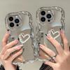 Plated Mirror 16 Phone Case for Apple 17 Promax Pearl Heart for IPhone 14 Silicone All Inclusive Anti Drop