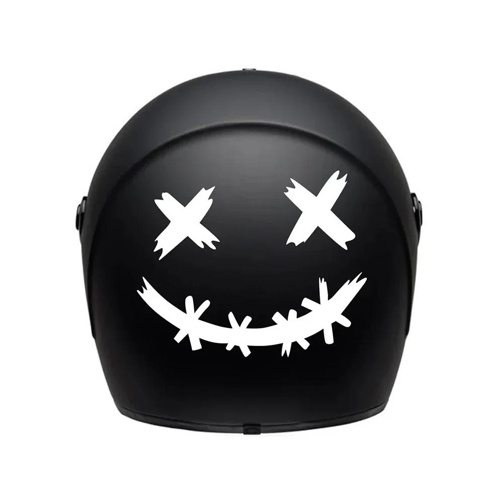 Наклейка на автомобиль Наклейки с улыбающимся лицом демона Наклейки на мотоциклетный шлем Светоотражающая Водонепроницаемая Наклейка с улыбающимся лицом Украшение кузова автомобиля