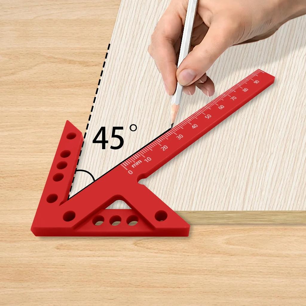Точный центр-искатель, разметочная линейка 45/90°, пластик, алюминиевый сплав, инструмент для деревообработки для плотников