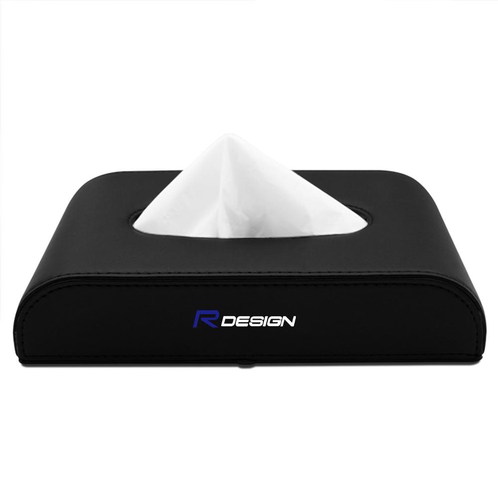 New 3D Leather Tissue Box Drawer Desktop Kitchen Napkin Storage Boxes For Volvo Rdesign T6 AWD C30 S40 S60 S70 S80 V40 V50 V70