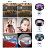 APEXEL 10 In 1 Phone Camera Lens Kit Fisheye Wide Angle Macro Lens CPL Filter Kaleidoscope and 2X Telescope Lens for Smartphone