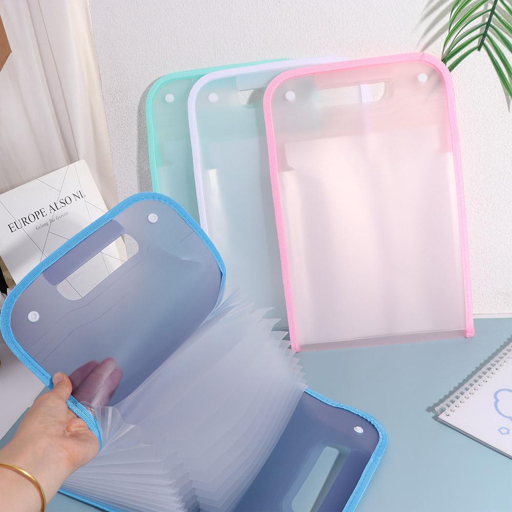 Handle Accordian File Storage Bag 13 Pockets Vertical A4 File Organizer  Travel