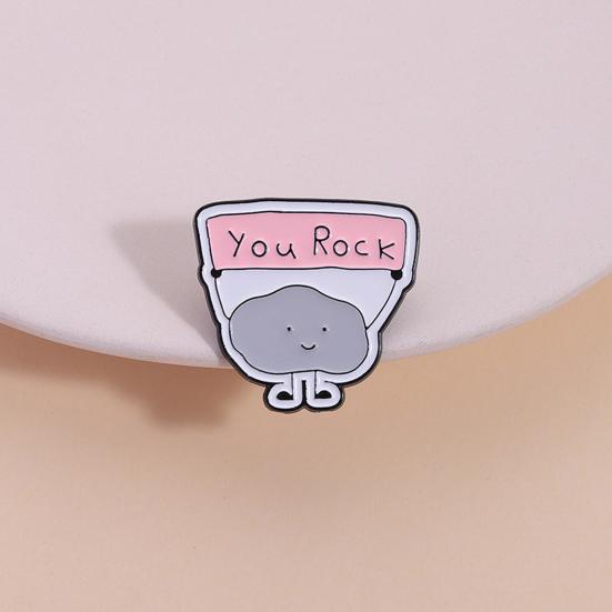 YOU ROCK Inspirational Cloud Brooch Zinc Alloy Lapel Badge Bag Clothes Decorative Brooch Statement Accessory
