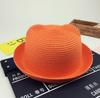 New children's boys and girls cartoon straw hat versatile summer men's and women's hats cute cat ears sun hat