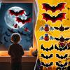 12 Pieces Of Colorful Three-DimensionalBat Halloween Sticker Decoration Stickers, Party Decoration Wall Stickers