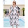 Плюс Размер Женщин Пляжный Принт Свободное Платье Праздничное Бикини Накидка