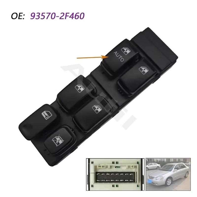 93570-2F460 for Kia Cerato 2004-2009 16P LHD Front Left Master Power Window Switch Car Electric Glass Lifter Control Button