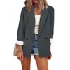 Women's Casual Long Sleeve Lapel Button Slim Work Office Blazer Jacket