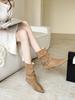 Autumn and winter new pointed wedge temperament thin French fashion sexy beautiful short boots