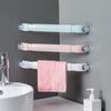 Plastic Wall Mounted Bathroom Telescopic Towel Bar Shelf Self-adhesive Rack Paper Roll Holder Hanging Hook Bathroom Supplies