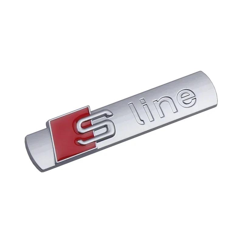 2026 Hot 1Pcs 3D Metal Car Side Emblem, S Line Style Badge Sticker For Audi A4 A3 A5 A6 A7 A8 Q3 Q5 Q7 Q8 B5 B6 B7 B8 B9 Q7 8P 8V 8L