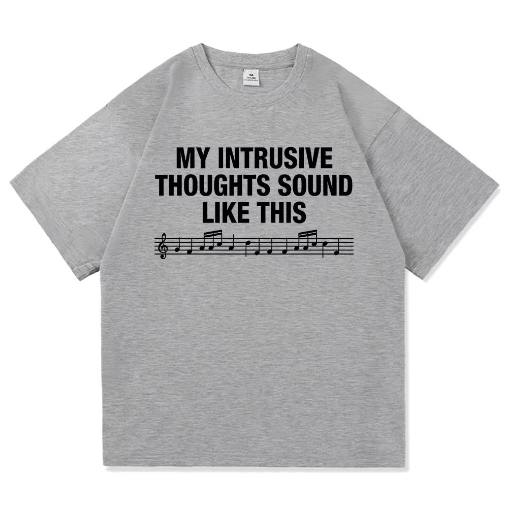 Unisex Letter Print My Intrusive Thoughts Sound Like This T Shirt High Quality Rosala Casual Fashion Daily Topssummer Shirt