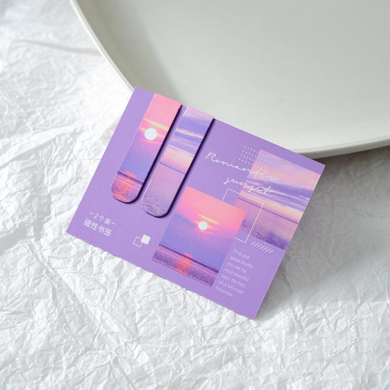 2 шт./компл., магнитные закладки с фэнтезийными облаками, солнцем и луной, держатель для страниц студенческой книги, предметы для чтения, корейские канцелярские товары, офисные принадлежности