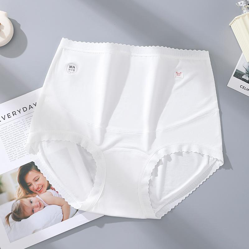 Большого размера женские весенне-летние трусы-слипы треугольной формы из чистого хлопка со специальной завышенной талией для беременных