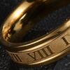 Wide Roman Numeral Stainless Men Ring Simple Steel Smooth Finger Ring Jewelry
