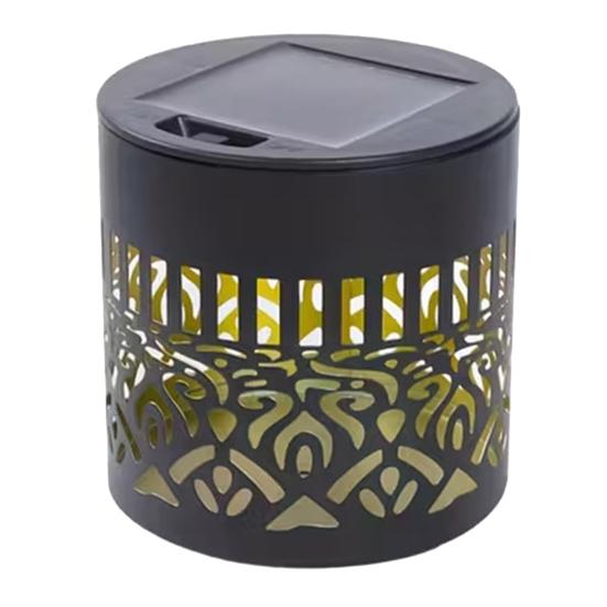 Солнечные фонари для улицы, декоративные садовые светильники на солнечных батареях с интеллектуальным датчиком, водонепроницаемые, металлические, с полым узором, для палубы, ступеней, стен