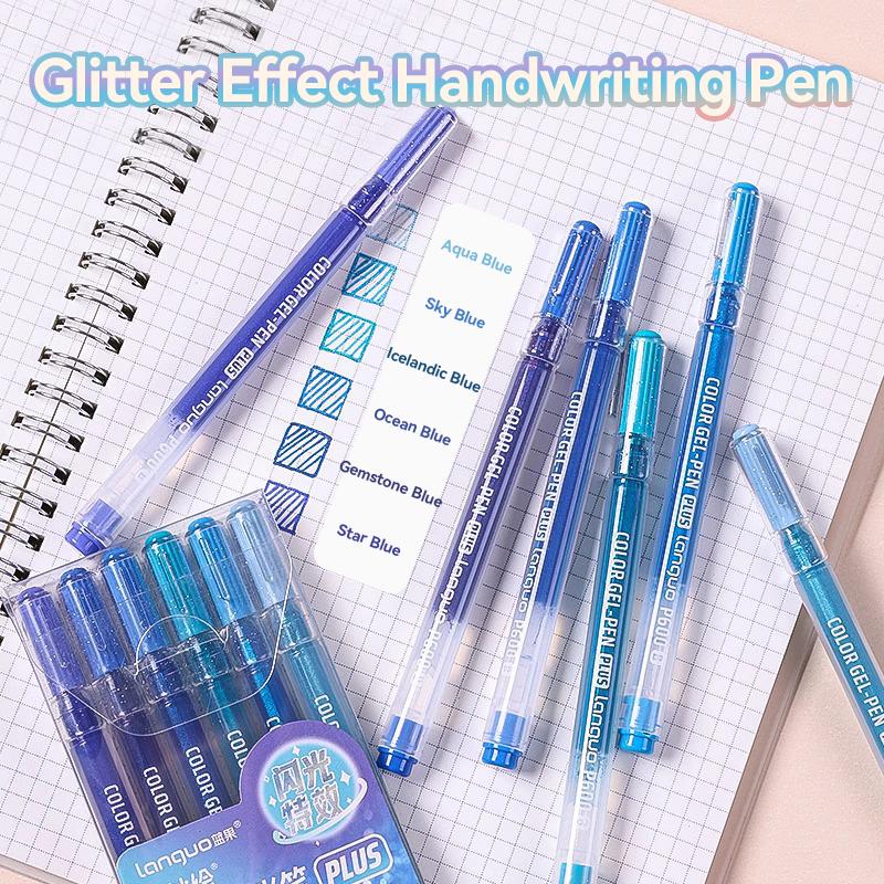 6 PCS Drawing Highlighter Morandi Gel Pen Glitter Effects Student Diary Scrapbook Painting DIY Office School Supplies Stationery