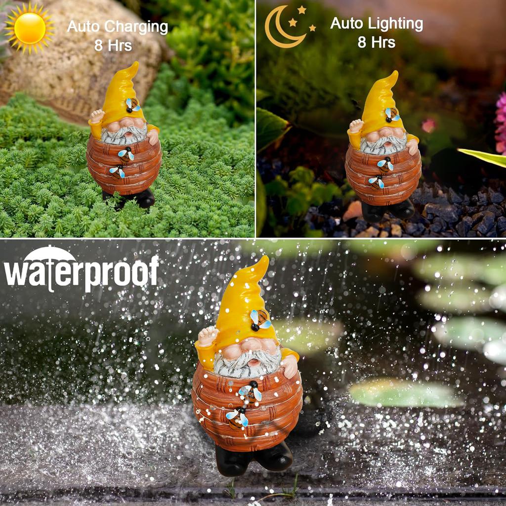 Садовые статуэтки на солнечной батарее для улицы, Статуэтка гнома с солнечными огнями, Лучшие садовые подарки на день рождения, новоселье, фестиваль