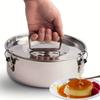 Stainless Steel Cake Baking Flan Mold Pot with Lid Pudding Cake Mold Durable Flan Pan Mold  Kitchen
