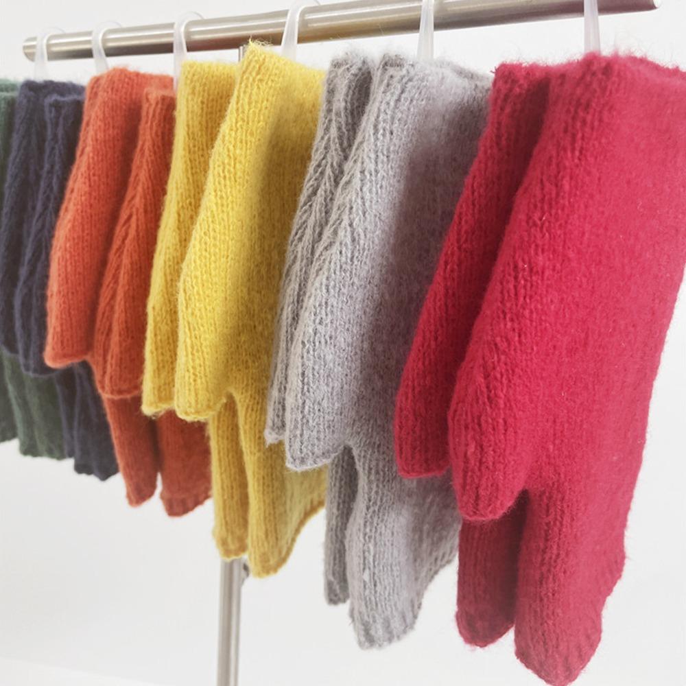 Кашемировые перчатки с открытыми пальцами, толстые перчатки без пальцев, модные вязаные перчатки, женские, для девушки