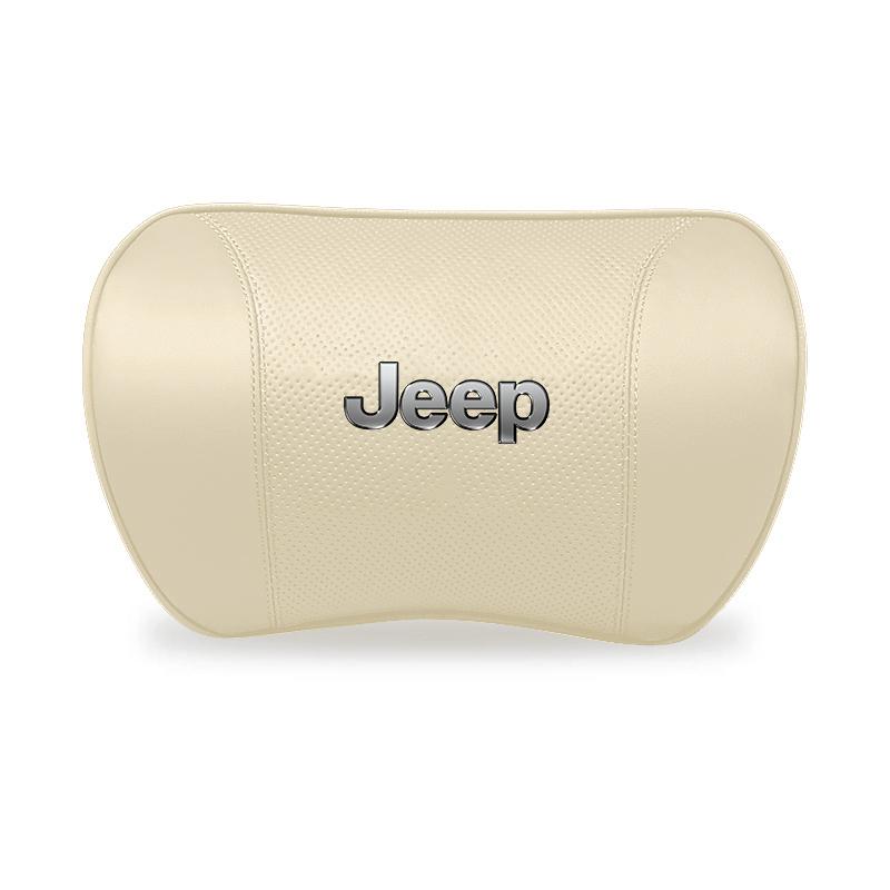 Car Leather Headrest Seat Lumbar Support Waist Cushioning For Jeep Grand Cherokee Wrangler JK Gladiator Compass Renegade Avenger