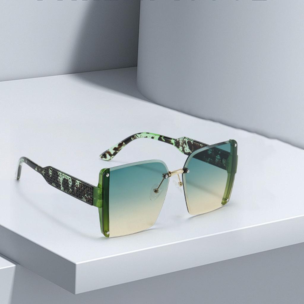 Modern Fashion Orange Grey Gradient Square Sunglasses With Orange Metal Strip Decoration Sunglasses Women Glasses Women