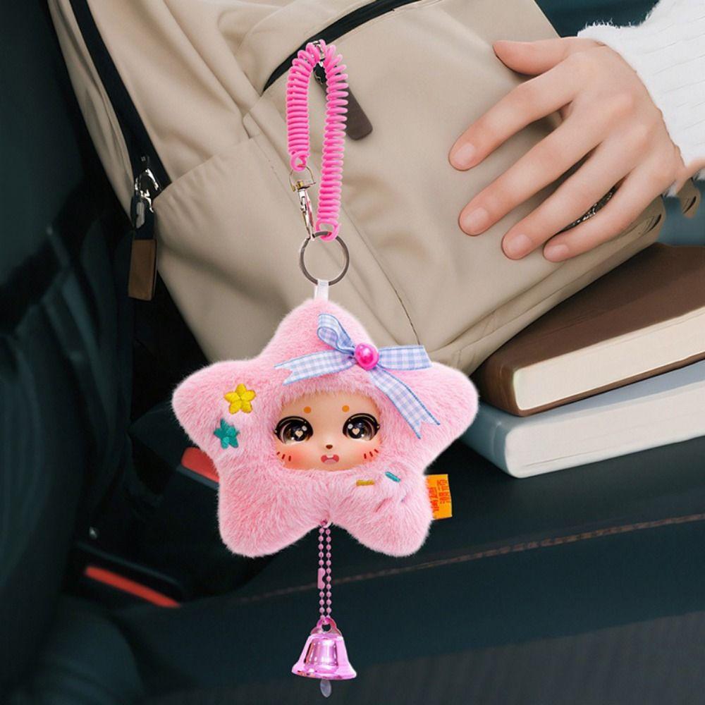 Cartoon Design Lucky Star Plush Keyring Big Eyes Doll Stuffed Plush Toy  Children