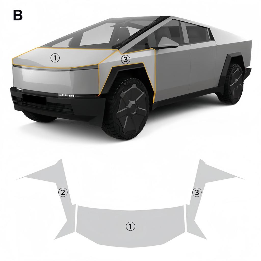 Защитная пленка из ТПУ для Tesla Cybertruck: Полный чехол-маска для покраски автомобиля