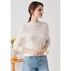 Zhaojun Women's Cable Knit Semi-High Neck Pure Cashmere Sweater