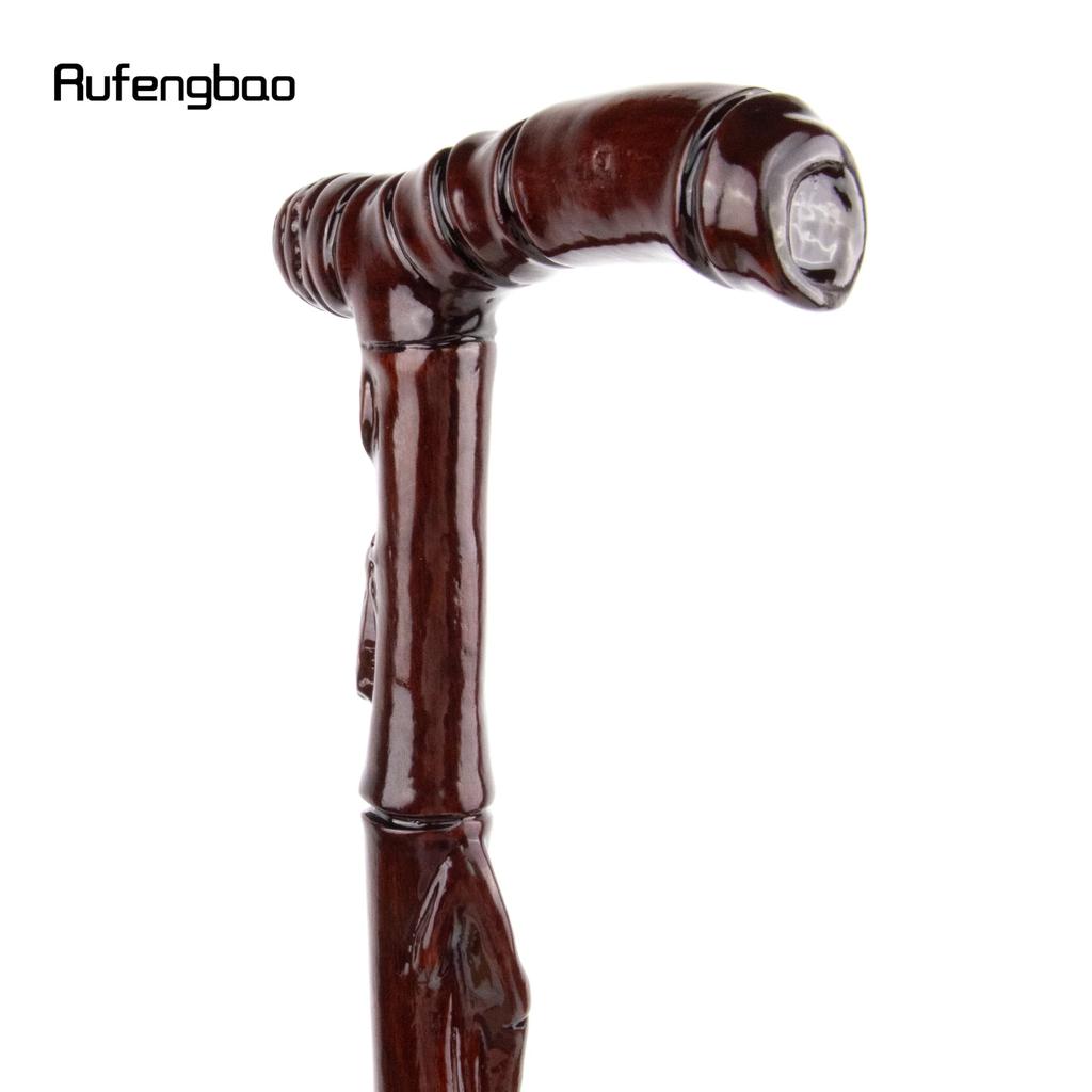 Brown Cicada Bamboo Wooden Single Joint Fashion Walking Stick Decorative Cospaly Cane Halloween Mace Crutch Wand Crosier 92cm