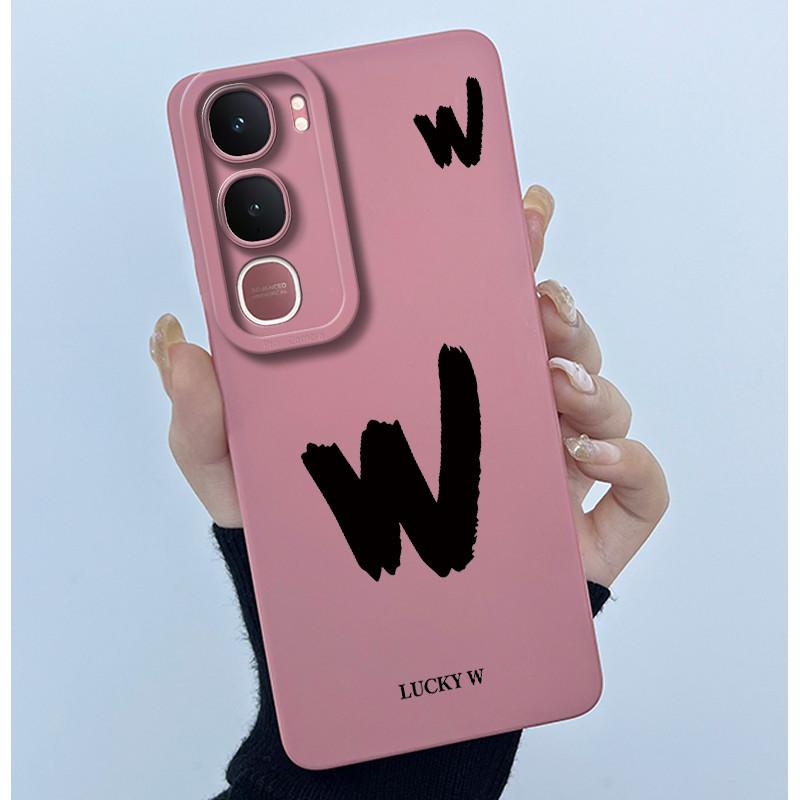 For Vivo Y21d Case Cover Lucky Initial Letter Silicone Soft Matte Phone Bumper for Vivo Y21d Y 21d VivoY21d 4G 5G 2025 Casing