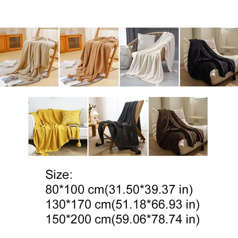 Handmade Nap Blanket with Tassel Throw Blanket Fashion Sofa Blanket  Bed