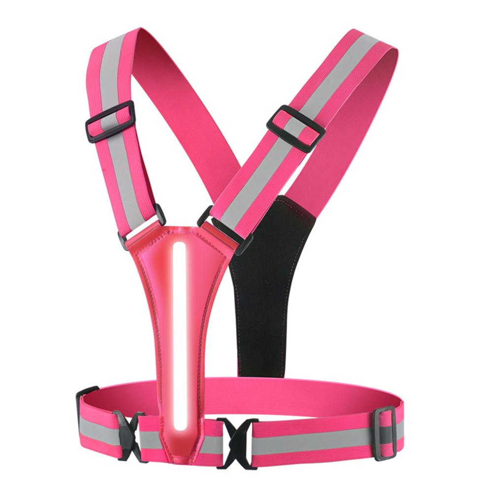 Светодиодный светоотражающий жилет, светящийся жилет для бега, регулируемый эластичный жилет-куртка, жилет для ночного предупреждения, рабочий, для рыбалки, спортивный жилет для езды на велосипеде