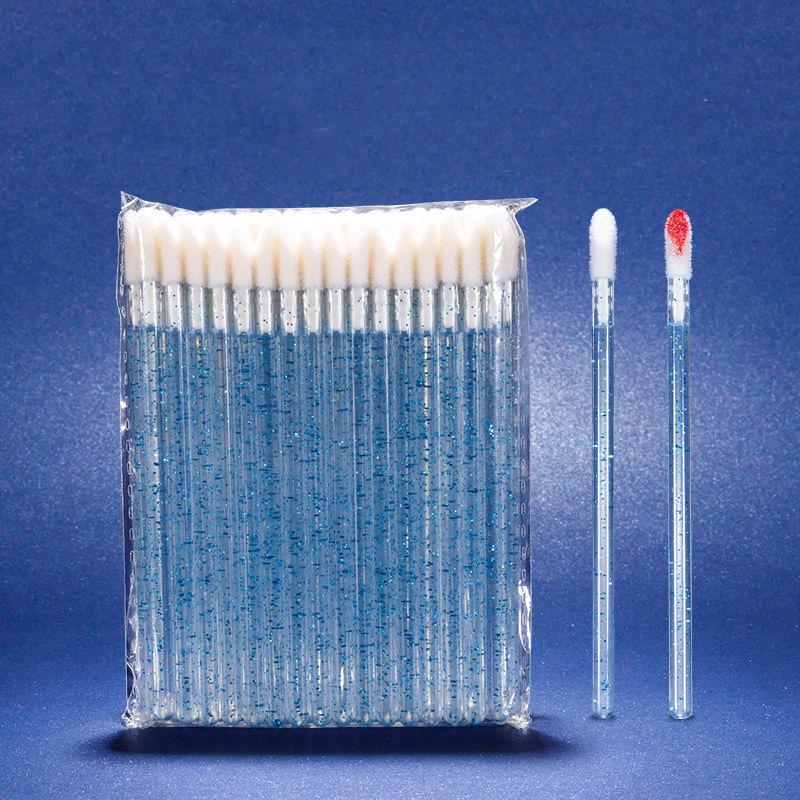 50PCS Disposable Lip Brush Portable Makeup Applicator For Lip Gloss Balm Mask Concealer Eyeshadow With Flocked Tip Hygienic Cosmetic Tool