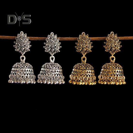 Индийские богемные серьги-капли с кисточками для женщин, этнические афганские винтажные серьги-колокольчики, ретро-бижутерия в цыганском стиле