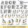 Медные шармы-буквы алфавита от A до Z, подходят для оригинального браслета-бэнгла, сделай сам, бусина, цирконий CZ, подвеска-шарм в виде любовного письма, ювелирный подарок