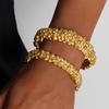 Cross Light Luxury Zircon Open Cuff Bracelet in Titanium Steel with 18K Gold - C-Shaped, High-End, Colorfast Design
