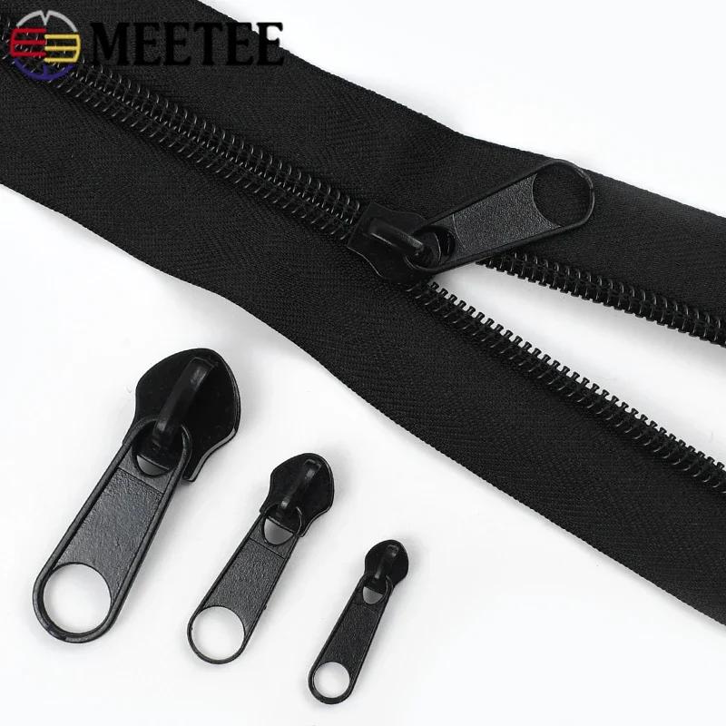Meetee 2-5 метров 3#5#8#10# Нейлоновая молния на метраж + Бегунки для молний Пластиковая молния в рулоне Застежки для сумок, пальто, палаток Аксессуары для DIY