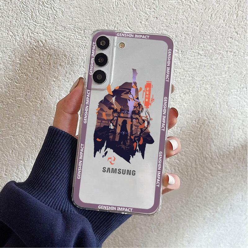 Genshin Impact Jujutsu Kaisen Clear Case For Samsung Galaxy S22 S20 FE S21 S10 S9 Plus Note 20 Ultra 10 Transparent Phone Shell