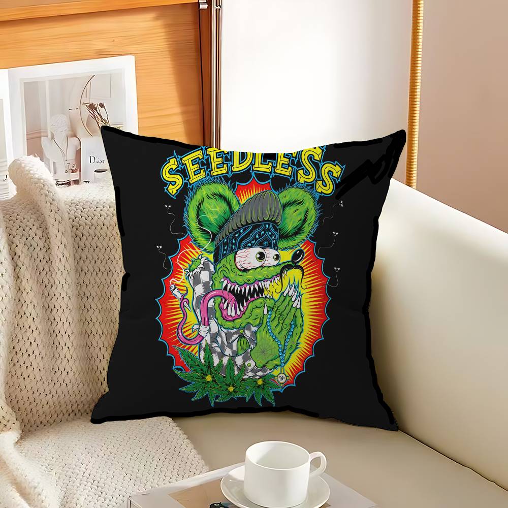 R-Rat Fink Cushion Cover Pillowcase Upholstery Sofa Throw Pillow Home Decor Pillowcas