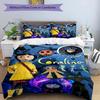 3pcs Duvet Cover Set (1*Duvet Cover + 2*Pillowcase, Without Core), Coraline Print Bedding Set, Bedroom Decor, All‑Season, Birthday Gift