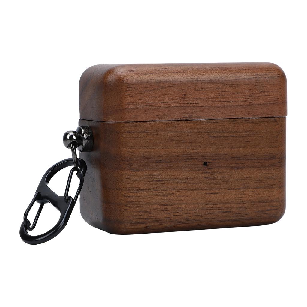 Protective Cover Fit for   Pi8 Wireless   Earbuds Charging Case Hand Polished   Earphone Case Walnut Wood Cover