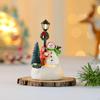 Christmas Figurine Scene Layout Craft Accessories Xmas Decor Lighted for Party Holiday Fireplace