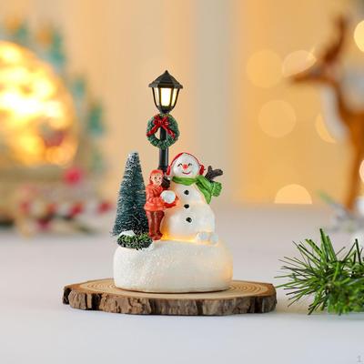 Рождественская фигурка, композиция, аксессуары для рукоделия, рождественский декор с подсветкой для вечеринки, праздника, камина